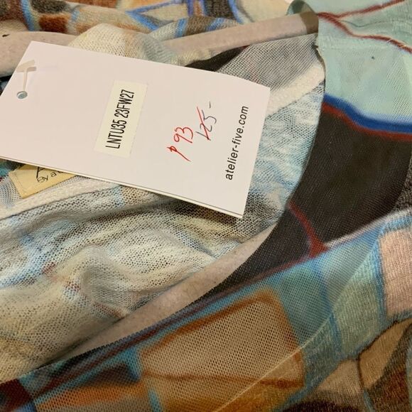 Atelier 5 art to wear 3/4 sleeve by a community of artists size L - Picture 4 of 5